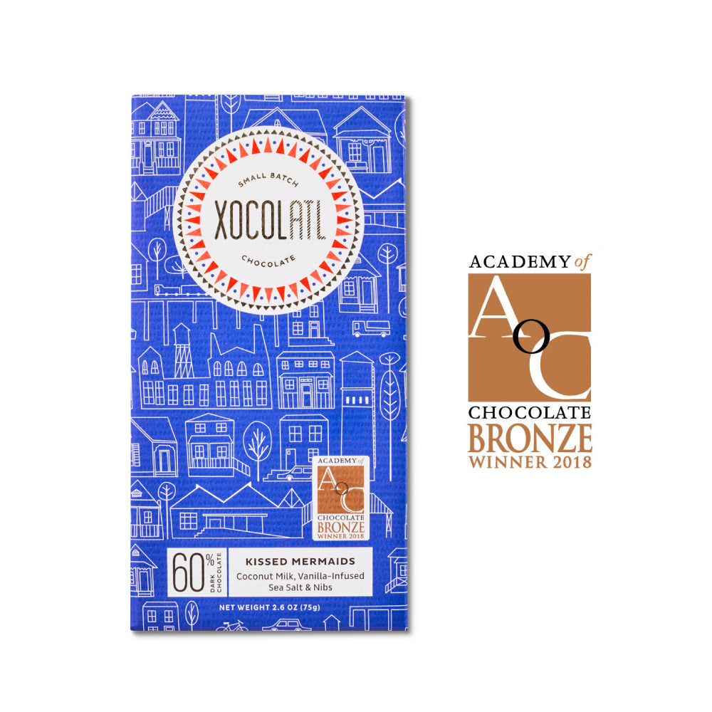 Kissed Mermaids Dark Chocolate Coconut Bar – Xocolatl Small Batch