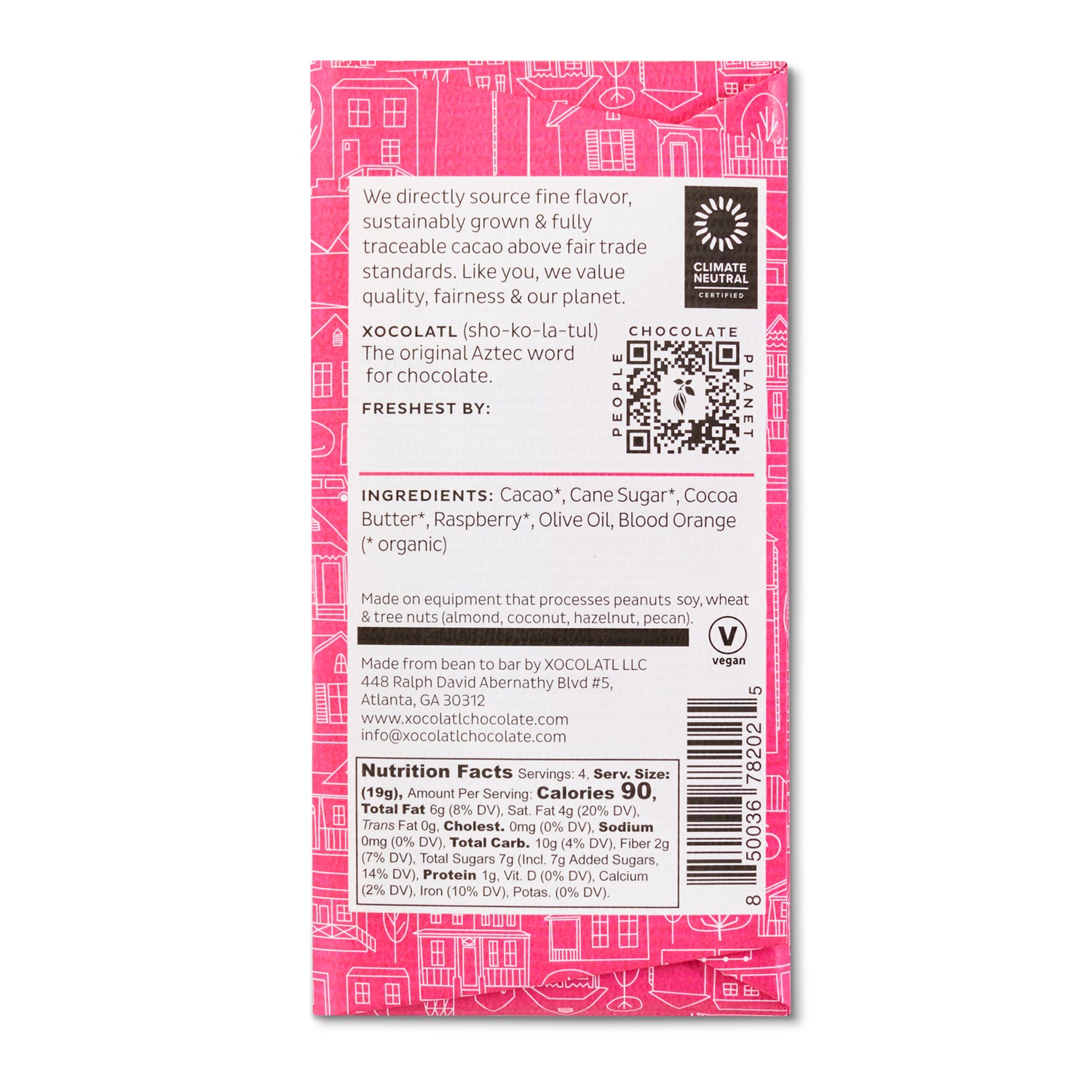 Love and Happiness Dark Chocolate Raspberry Bar – Xocolatl Small
