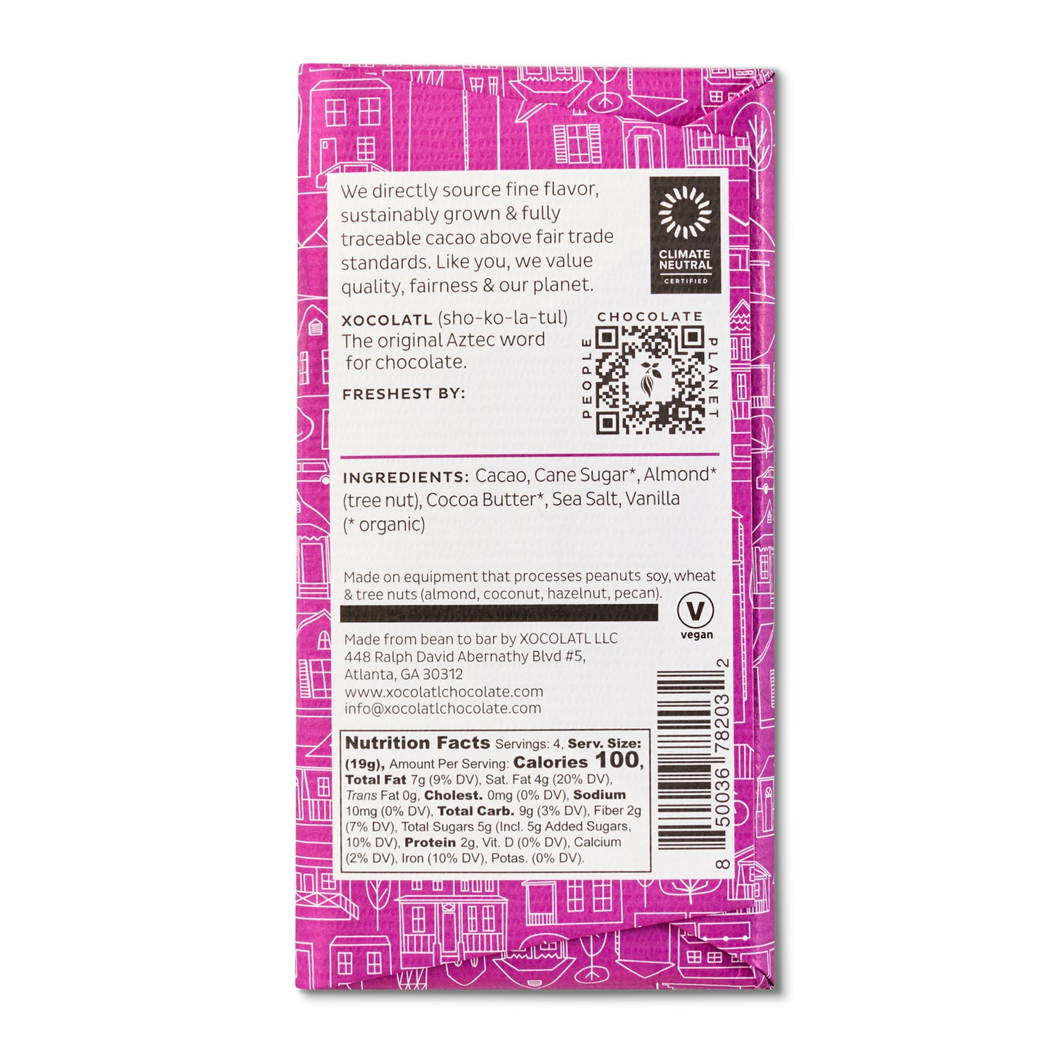 Go Nuts! Dark Chocolate Almond & Sea Salt Bar – Xocolatl Small