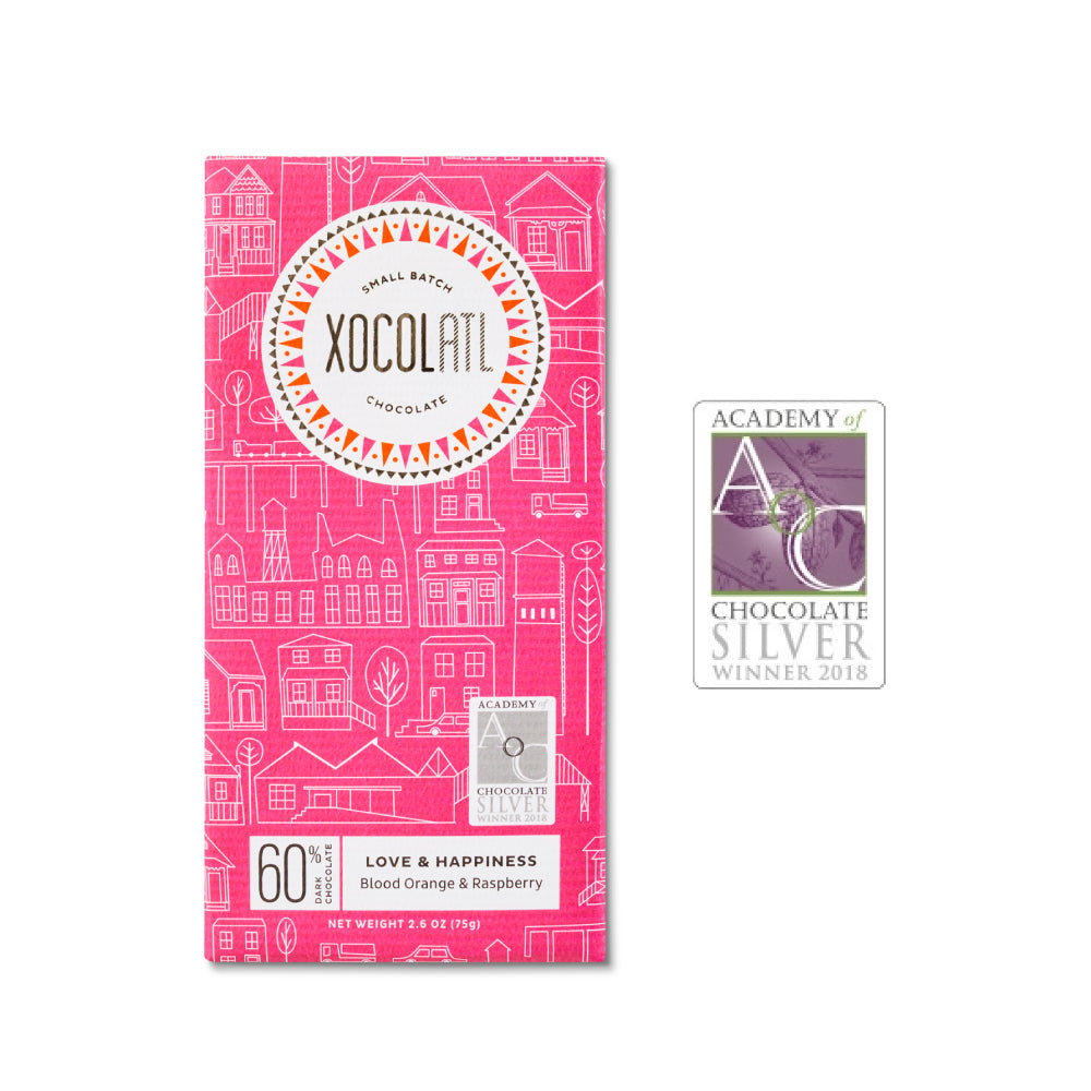 Love & Happiness Dark Chocolate Raspberry Bar