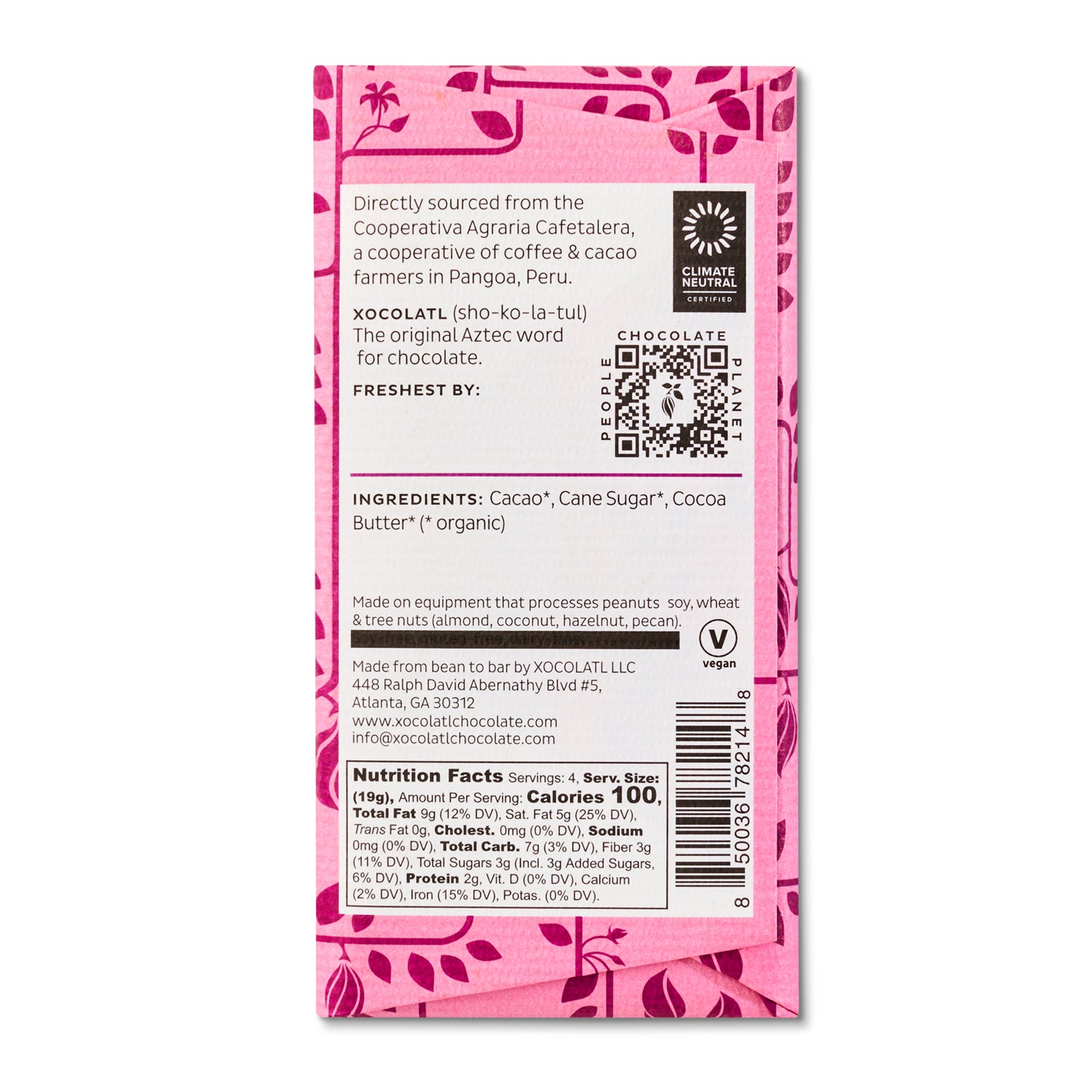 San Martin De Pangoa, Peru 85% Dark Chocolate – Xocolatl Small